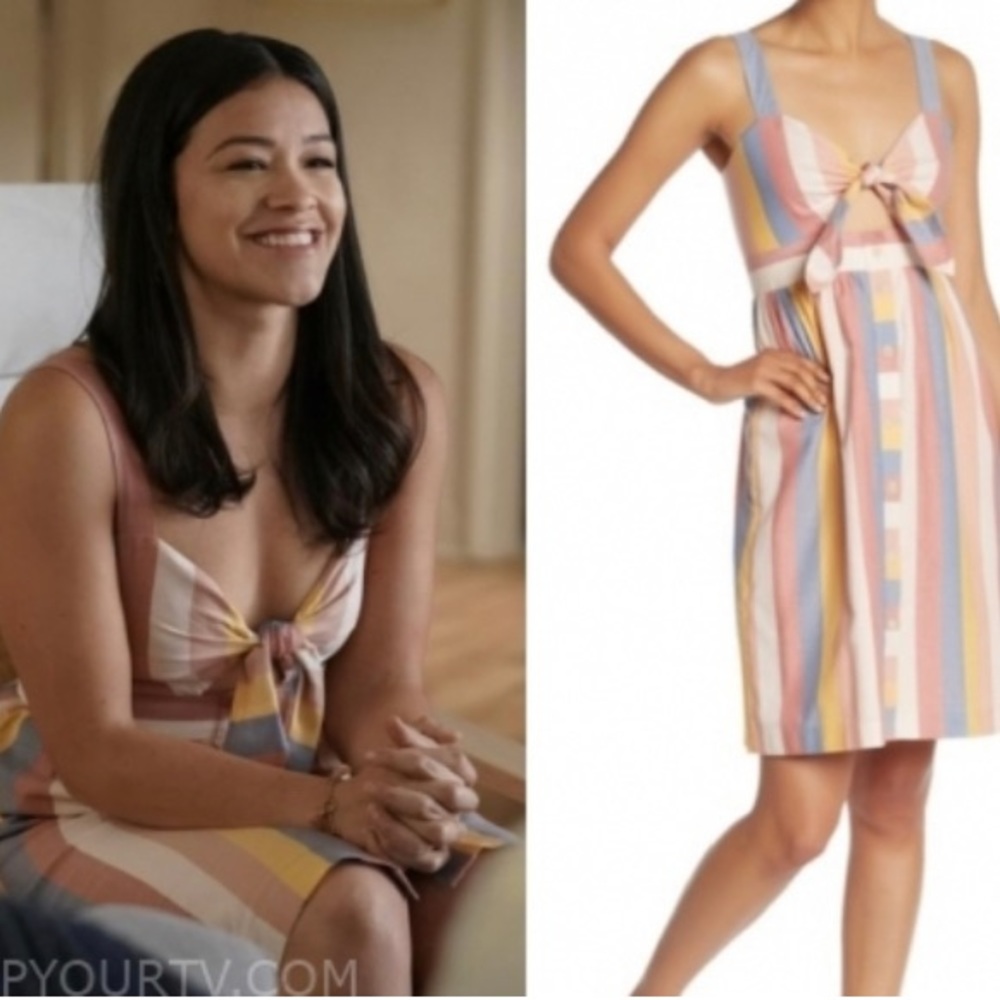 ✨Madewell✨Tie-Front Cutout Dress in Sherbet Stripe Size 2